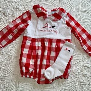 24m smocked bubble with matching socks